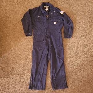 Carhartt FR Fire Retardant Dark Blue Womens Coveralla Workwear with Logo
